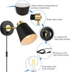 VATONI Wall Sconce Plug in, Dimmable Wall Sconces Adjustable Wall Lights - Image 4