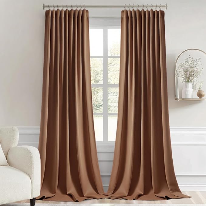MIULEE Back Tab Blackout Curtains 108 Inch Long 2 Panels Set - Image 9