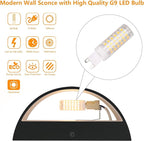 Aipsun Black Modern LED Wall Sconce Hardwired Indoor Wall Lights Set of 2 Up - Image 3