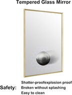 BOMINICA Brushed Gold Bathroom Mirror - Image 5