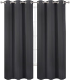 LEMOMO Dark Grey Thermal Blackout Curtains/42 x 95 Inch/Set of 2 Panels Room - Image 2
