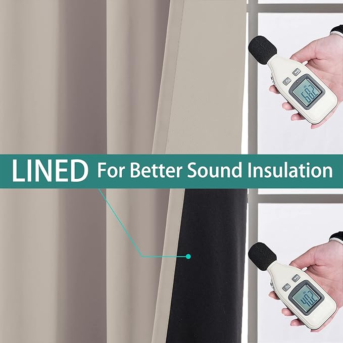 Yakamok 100% Blackout Curtains 90 Inches Long, 2 Thick Layers Heat and Full - Image 4