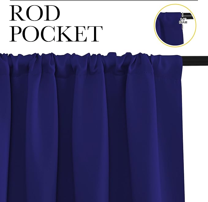 NICETOWN Blackout Curtains for Living Curtains, 1 Pair, 34-inch W x 72-inch L - Image 2