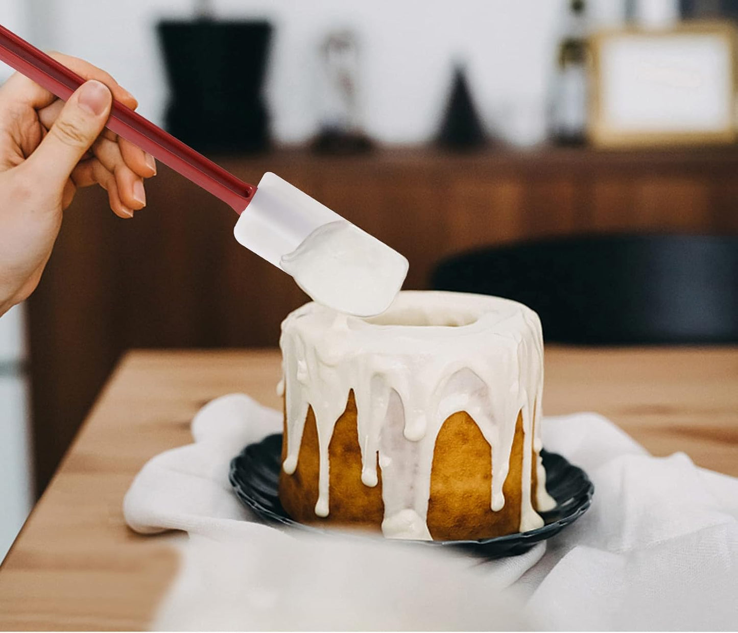 6 Pcs Commerical Rubber Spatula, 9.5-Inch Silicone Rubber Spatula Set High Heat Resistant, Commercial Grade Spatulas, Silicone Jam Scrapers for Baking, Nonstick & BPA-Free