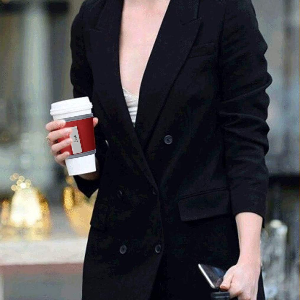 Beautyflier 8pcs Anti-Slip Neoprene 2.5mm Thick Collapsible Heat Resistant Coffee Cup Insulated Sleeve for Coffee/Tea/Cold Drinks (Multicolor embossed)