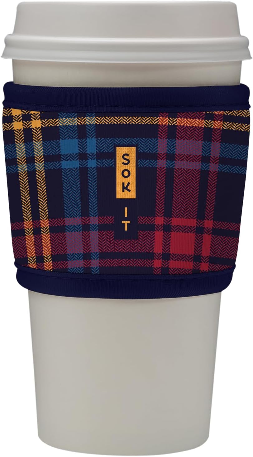 Sok It HotSok Coffee & Tea Reusable Insulated Neoprene Cup Sleeve (Tartan Royale)