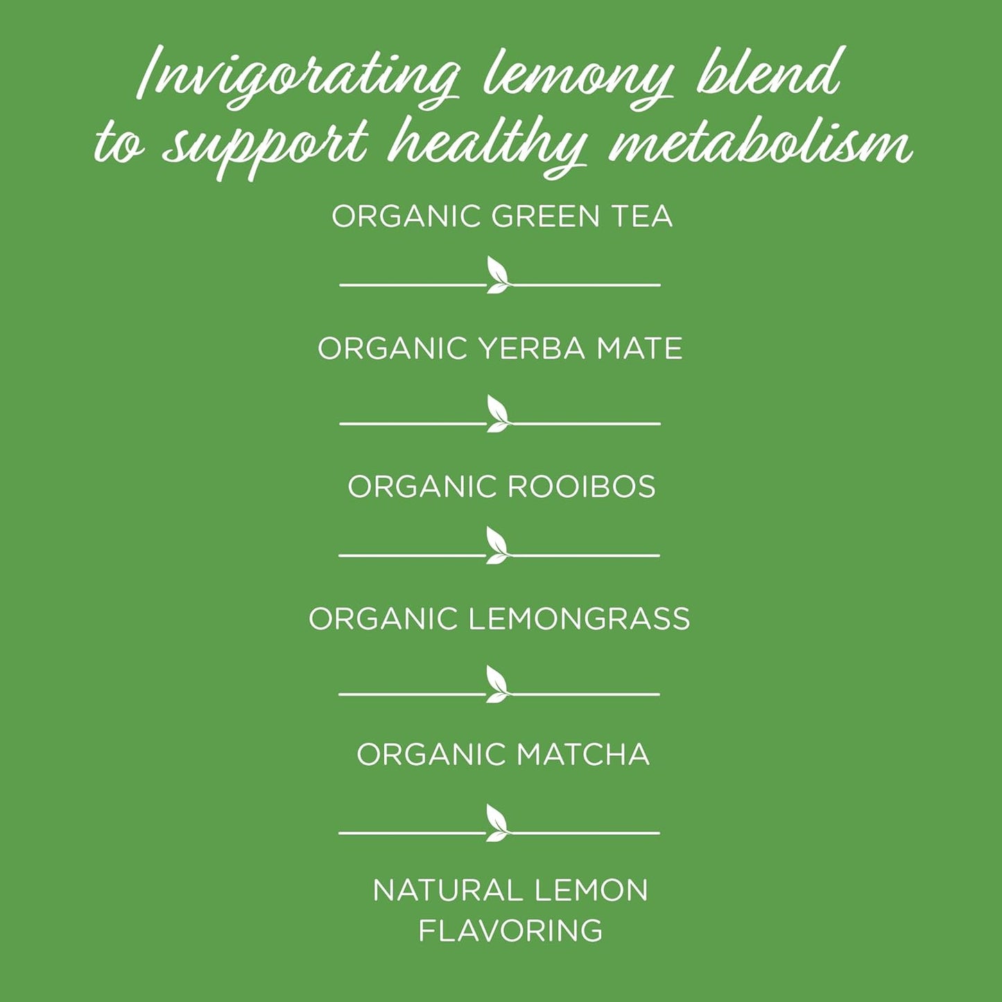 The Tea Spot Organic Keep Fit Green Tea with Yerba Mate and Matcha for Metabolic Support | Blend of Green Tea, Matcha, Yerba Mate, Rooibos, Lemongrass and Lemon Flavor | Caffeine-Free 15 Tea Bags