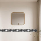 IVN Wallpaper Border Peel and Stick Wall Black and Silver Mosaic Decorative - Image 6