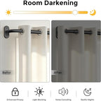 Curtain Rods 36-120 Inch, 1 Inch Adjustable Long Heavy Duty Room Darkening - Image 3