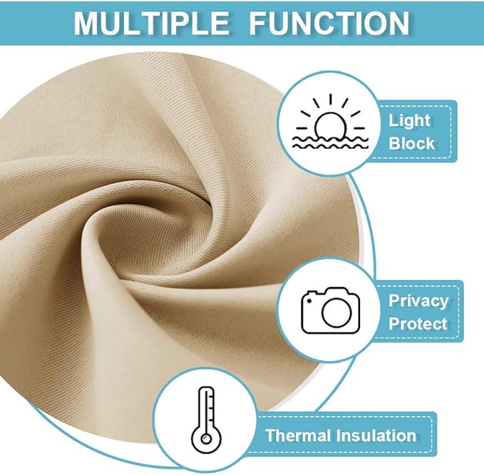 RYB HOME Blackout Curtains Soundproof Energy Saving Insulating Privacy Room - Image 7