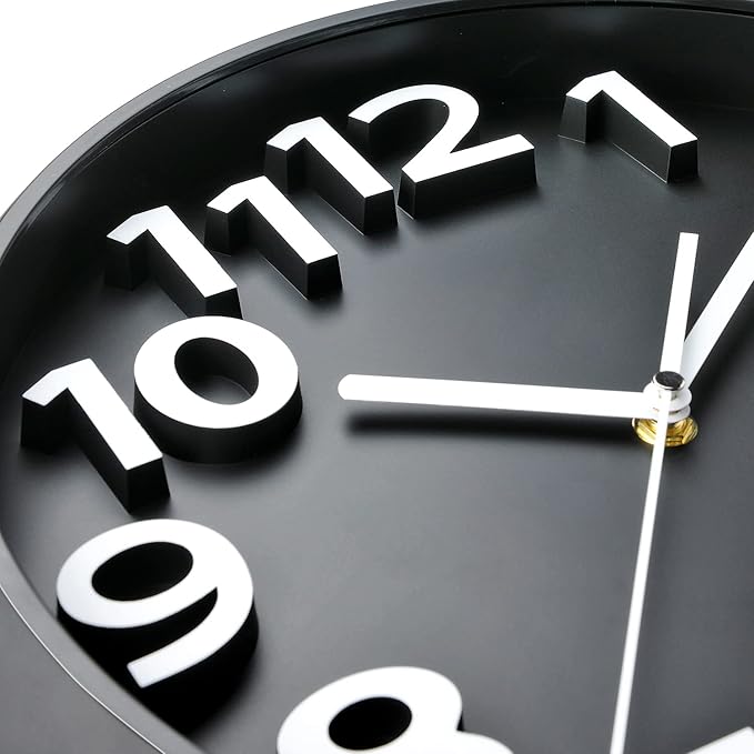 Plumeet 13'' Wall Clock, Large Battery Operated Wall Clocks Silent Non-Ticking - Image 2