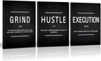 Large Office Painting, Grind Hustle Execution Motivational Poster Entrepreneur by KAWAHONE