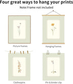KBKBART Mint Green Floral Wall Art Set of 6 Unframed, Minimalist Abstract - Image 3
