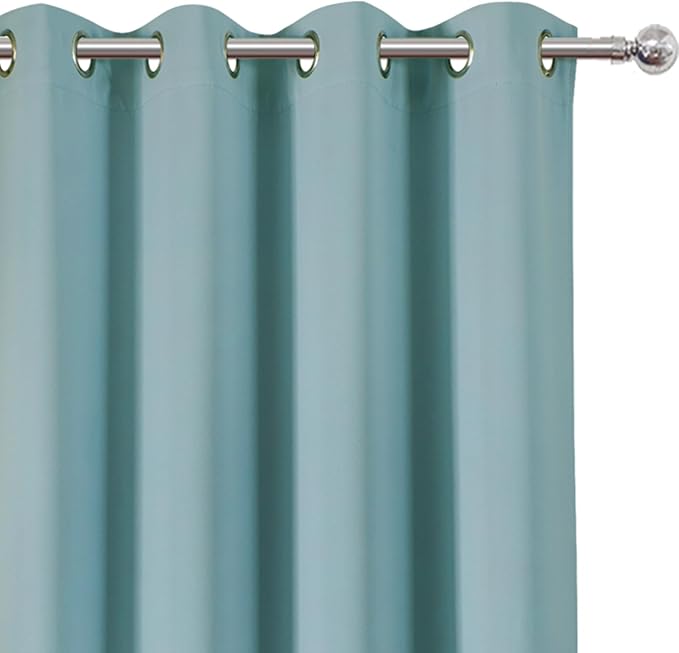 LEMOMO Stone Blue Thermal Blackout Curtains/52 x 45 Inch/Set of 2 Panels Room - Image 6