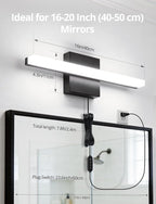 Combuh Black Plug in Vanity Light Bar Corded - Image 8