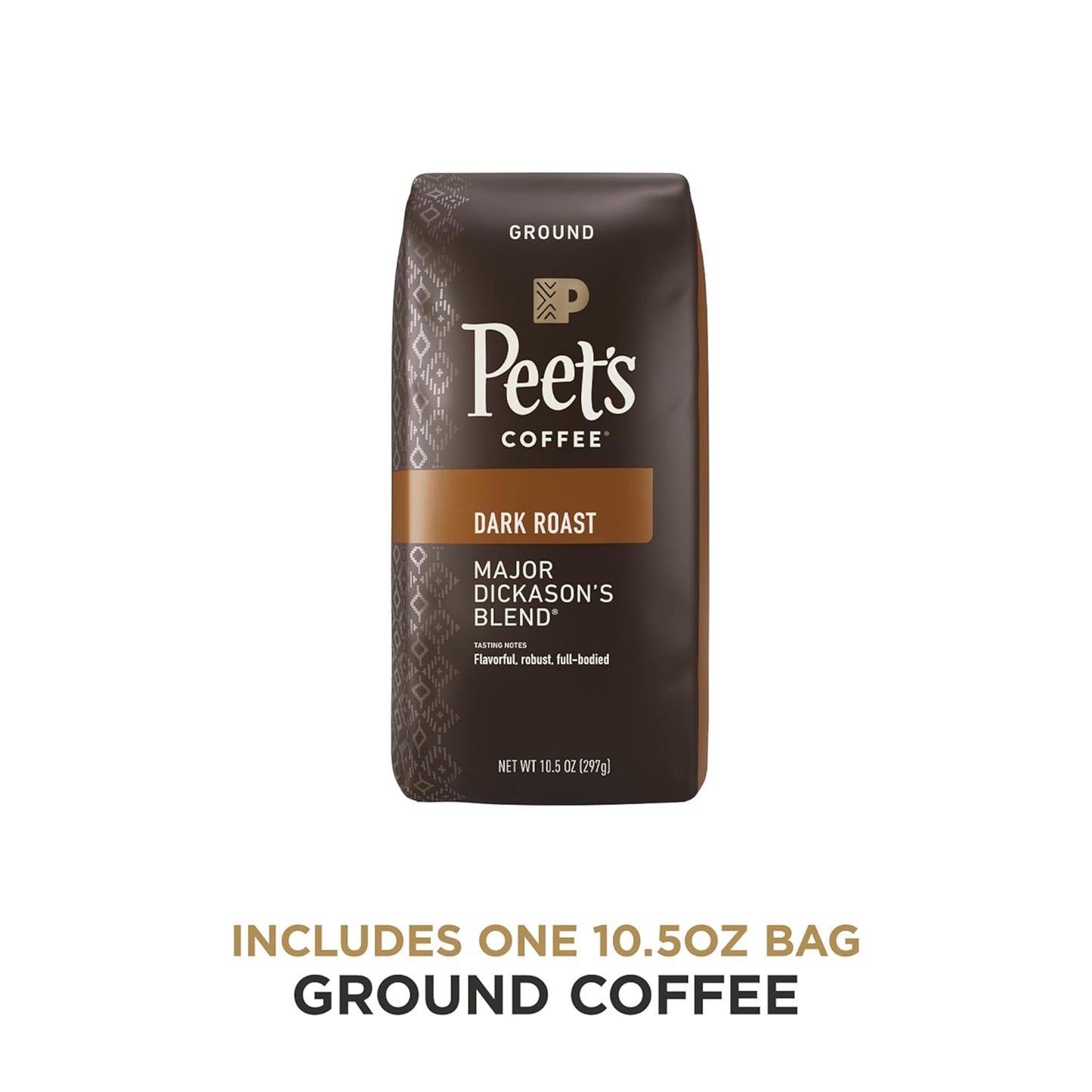 Peet's Coffee, Dark Roast Ground Coffee - Major Dickason's Blend 10.5 Ounce Bag