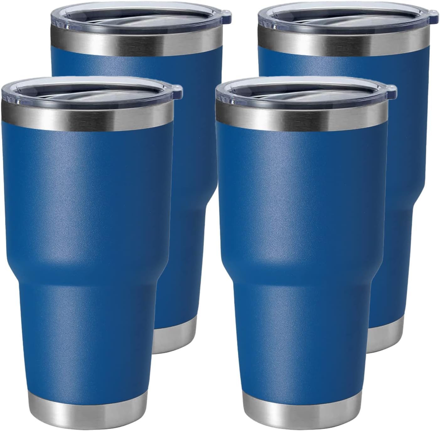 HASLE OUTFITTERS 30oz Stainless Steel Tumbler, Double Wall Vacuum Insulated Travel Mug Tumbler, Durable Insulated Coffee Mug, Gift Box Set (Dark Blue, 4)