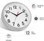 DAXSMY Wall Clock Small Analog 8 Inch Silent Non Ticking Battery Operated - Image 6