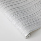 Tempaper Textured Metallic Silver Faux Grasscloth Removable Peel and Stick - Image 5
