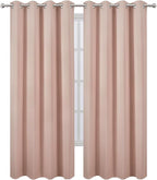 LEMOMO Blackout Curtains 52 x 90 inches Long Blush Curtains Set of 2 Panels - Image 2