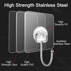 Large Hooks for Hanging Heavy-Duty 44Ib 10 Packs, Wall Hangers without Nails - Image 2