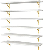 YGEOMER White Floating Shelves for Wall, Farmhouse 23.6 Inch Wall Shelves for by YGEOMER