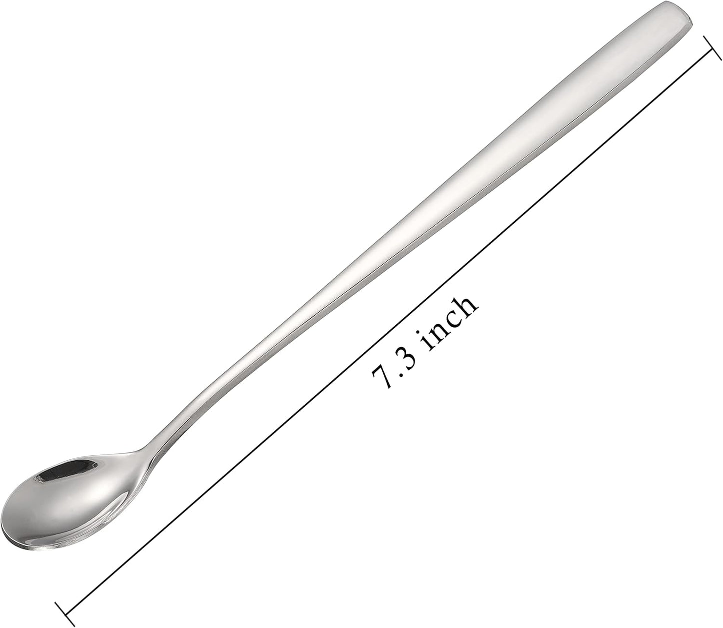 Stainless Steel Iced Tea Spoons Set of 6 Cocktail stir sticks Spoons Bar Spoon for Cold Drinks