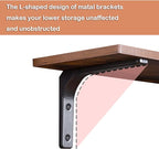DINZI LVJ Long Wall Shelves, 23.6 Inch Wall Mounted Shelves Set of 2, - Image 4