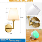 NIORSUN 13.8 inch Battery Operated Wall Sconce Set of 2, 9 Colors Wireless - Image 7