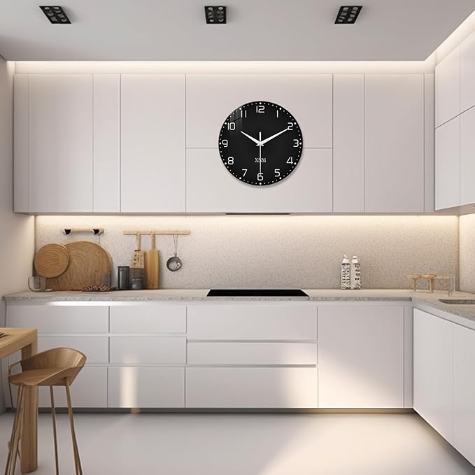 XNM Minimalist Wall Clocks for Living Room Glass Small Wall Clocks Battery - Image 5