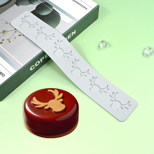 mostsom 3D Hollow Out Lace Mold Silicone Christmas Deer Head Shape Fondant Molds Chocolate Mould for Cake Pastry Decor Baking Gumpastes Moulds Decoration (N_ Deer Head)