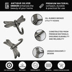 12 pcs Antique Silver Dragonfly Decorative Wall Hooks - Image 5