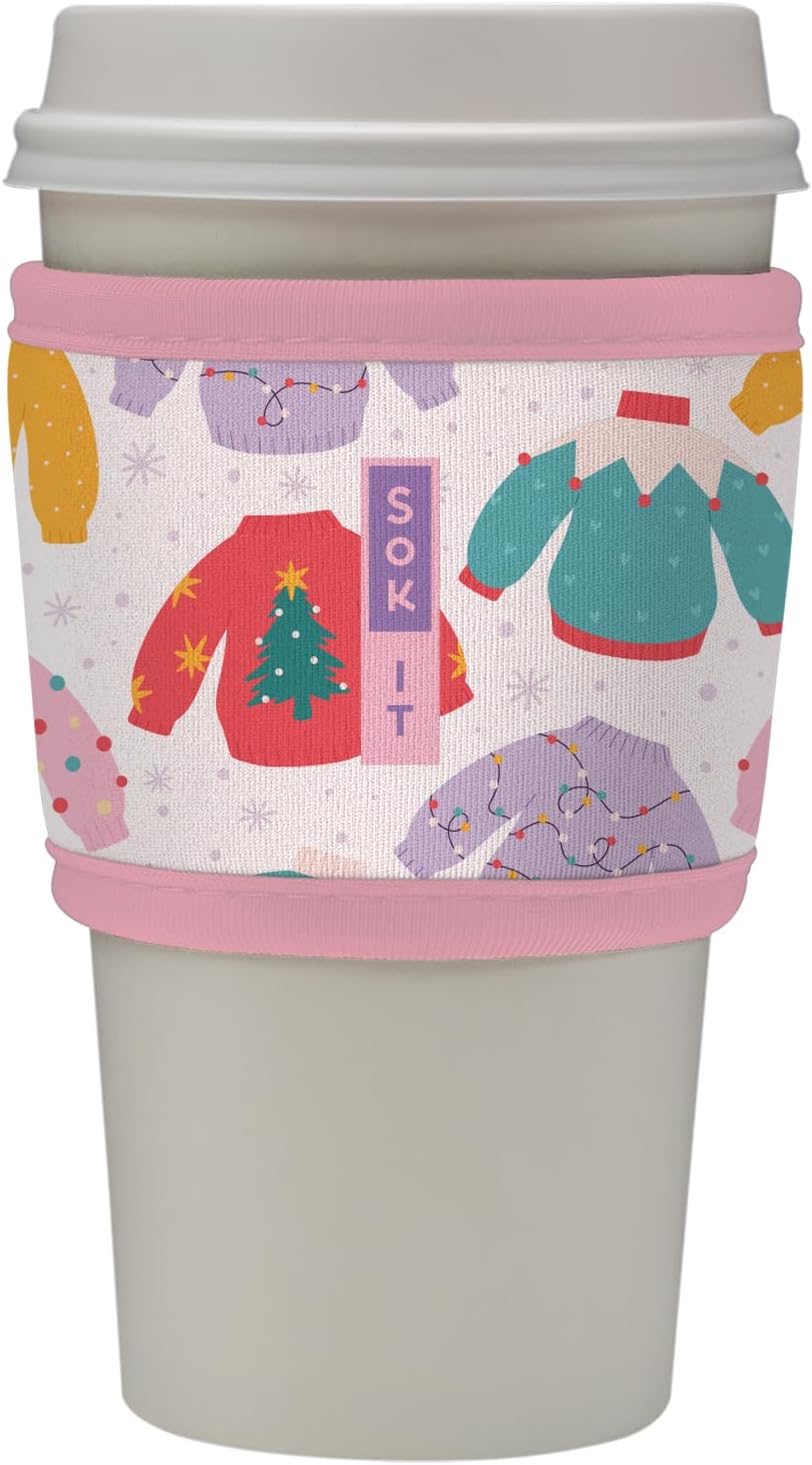 Sok It HotSok Coffee & Tea Reusable Insulated Neoprene Cup Sleeve (Cozy Knits)