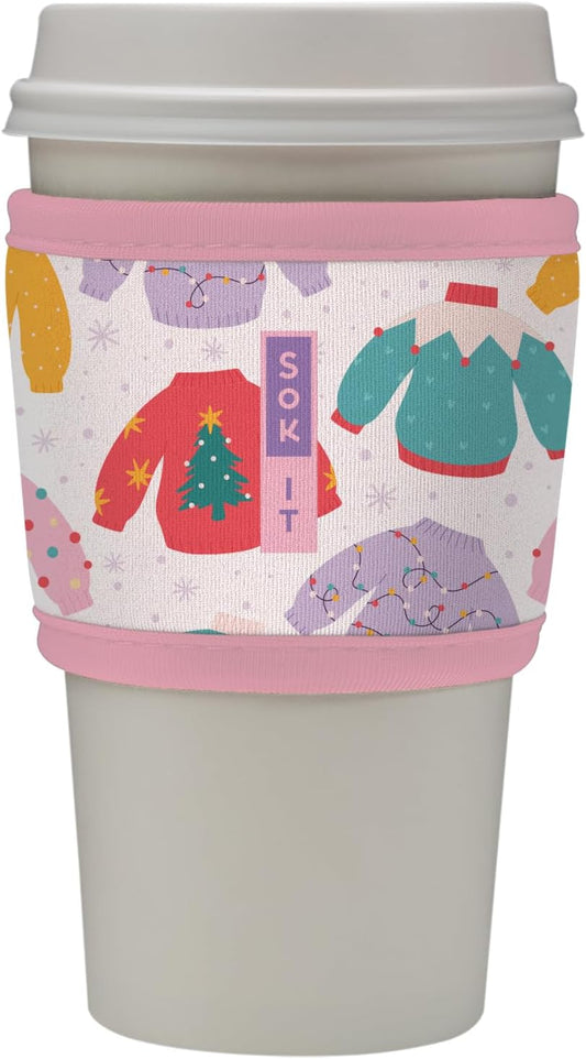 Sok It HotSok Coffee & Tea Reusable Insulated Neoprene Cup Sleeve (Cozy Knits)