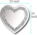 DMDFIRST Crystal Crush Diamond Heart Shaped Silver Mirror - Image 6
