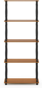 Furinno TURN-S-TUBE Storage Shelves, 5-Tier Book Shelf, Corner Shelf, Toolless - Image 7