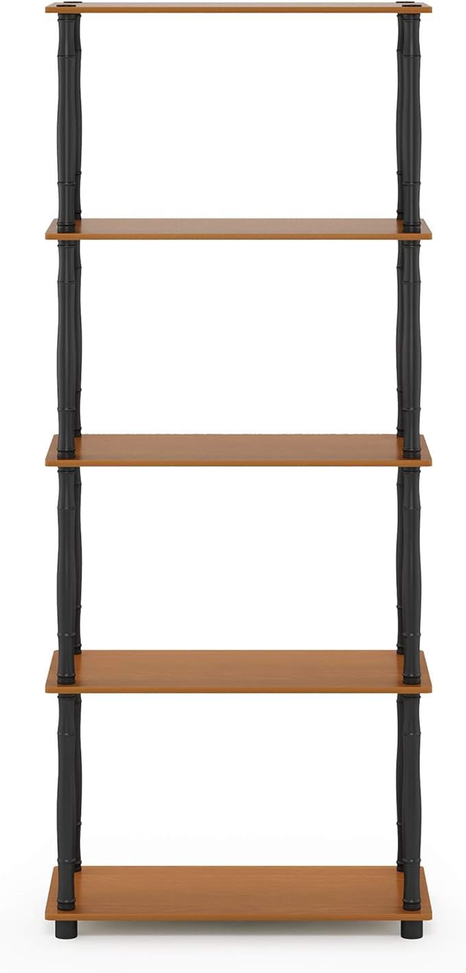 Furinno TURN-S-TUBE Storage Shelves, 5-Tier Book Shelf, Corner Shelf, Toolless - Image 7