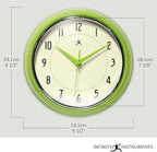 Infinity Instruments Retro 9.5 Inch Round Indoor Wall Clock, Baby Blue - Image 2
