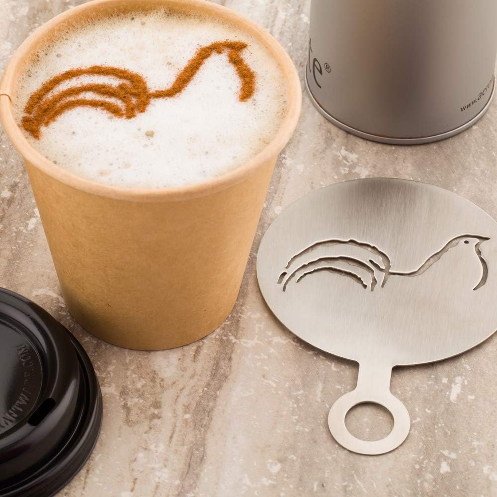 Restaurantware-Restpresso 4.75 Inch Latte Stencil, 1 Bird Coffee Stencil - Coffee Art Template, Decorate Cupcakes, Cakes, or Cookies, Stainless Steel Cappuccino Template, Heat-Resistant