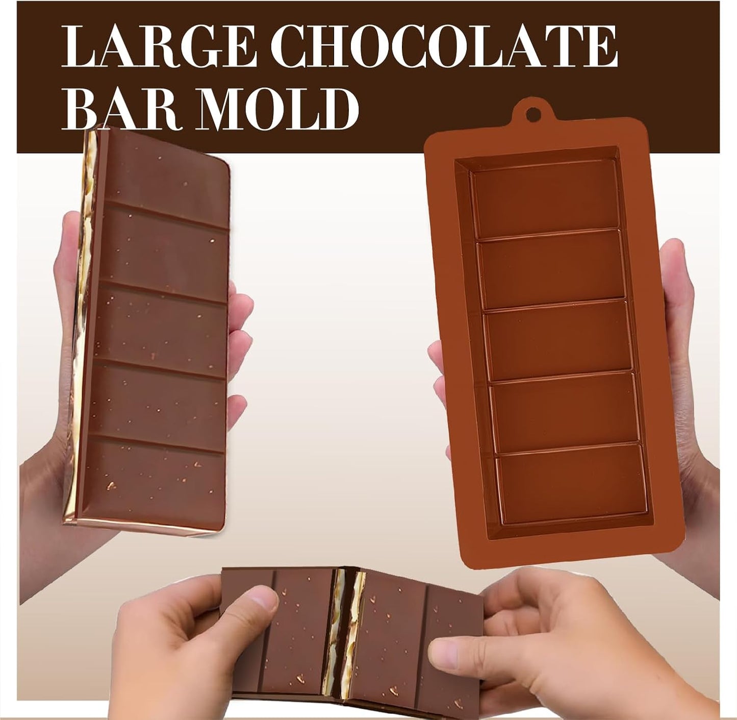 2 PCS Chocolate Bar Molds Deep Silicone Molds for Chocolate Bar Pistachio Dubai Candy Milk Chocolate Stuffed Bar