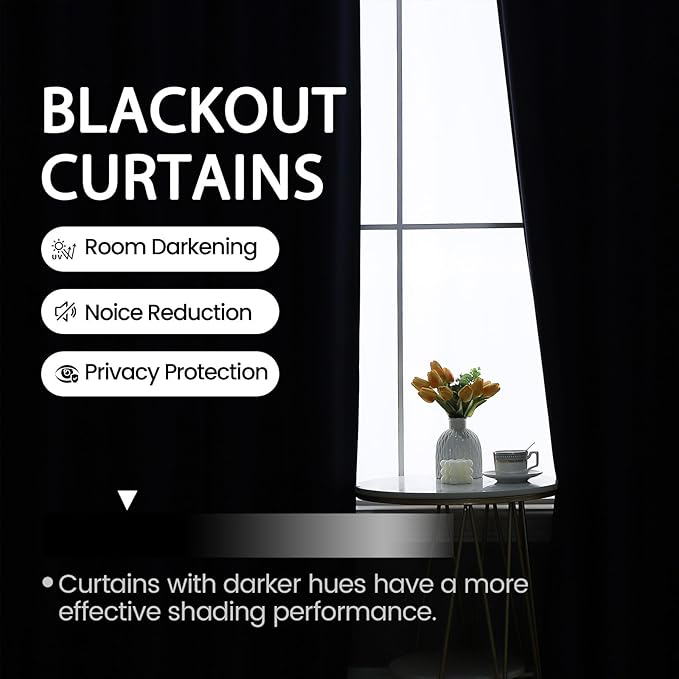 Beige Blackout Curtains for Living Room 52 x 90 Inch Long 2 Panels Set - Image 5