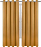 LEMOMO Blackout Curtains 66 x 84 inch/Mustard Yellow Curtains Set of 2 - Image 2