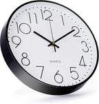 Wall Clock 10 Inch Non-Ticking Silent Modern Simple Style Round Decor Clock - Image 2