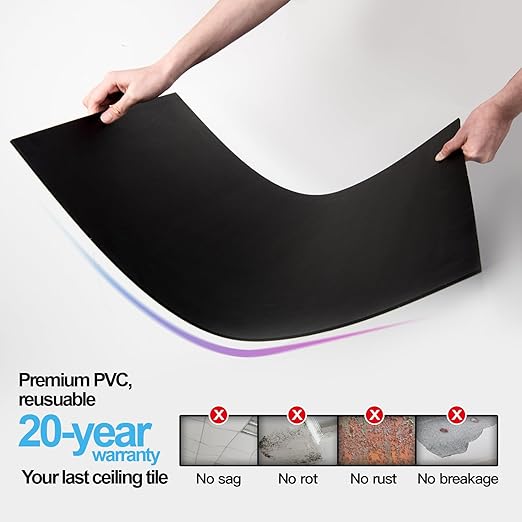 Art3d 12-Pack Smooth Drop Ceiling Tile 2ft x 2ft - Image 5