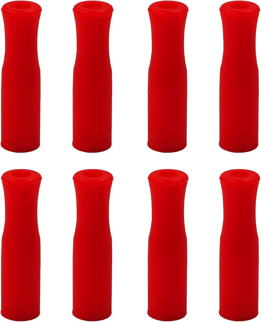 pson 8Pcs Silicone Straw Tips, Food Grade Reusable Anti-Scald/Cold Straw Covers Fit for 8mm Stainless Steel Straws(Red)