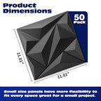 Art3dwallpanels 50 Pack 3D Wall Panel Diamond - Image 2