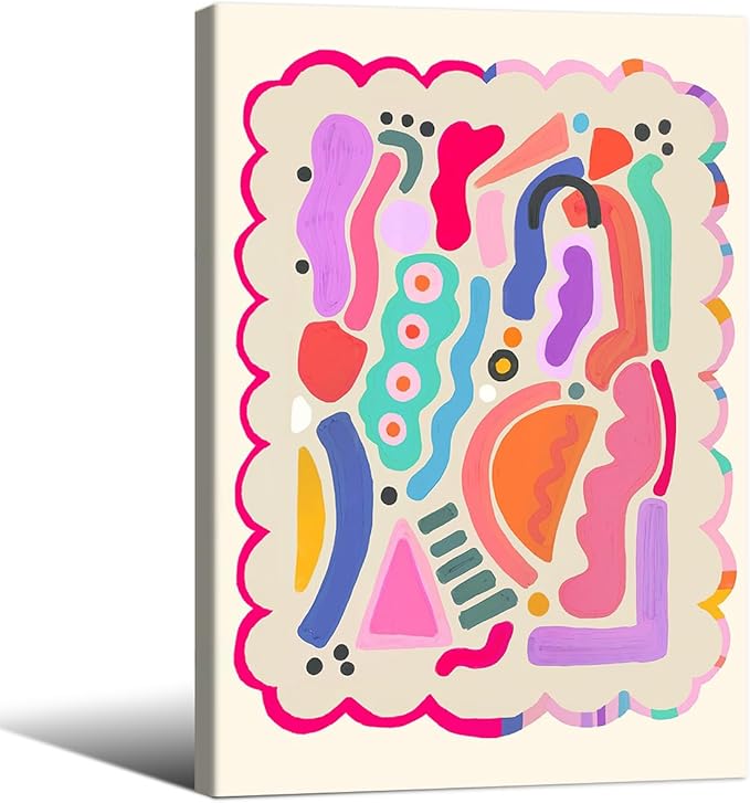 Funky Cute Kids Abstract Wall Art Trendy Bright Colorful Poster 24x36 inch by Medpol