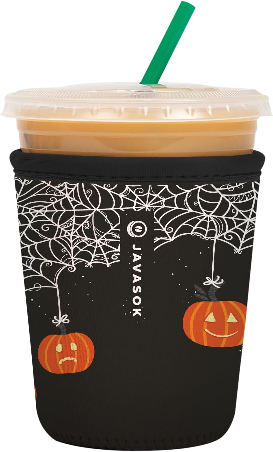 Sok It JavaSok Iced Coffee & Cold Soda Insulated Neoprene Cup Sleeve (Pumpkin Party, Small: 16-20oz)