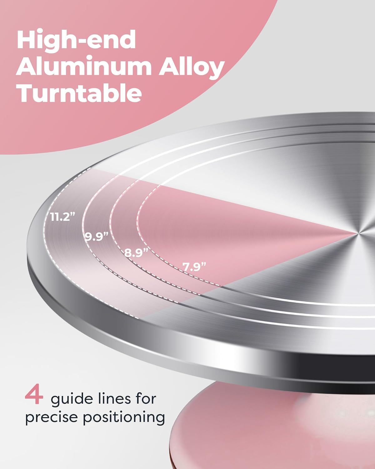 Kootek Aluminium Cake Turntable Set, Baking Tools with Revolving 12" Cake Stand for Decorating, 12.7" Offset Spatula, 3 Stainless Steel Frosting Icing Smoother, Cake Serve Cake Decorating Kit Supplies