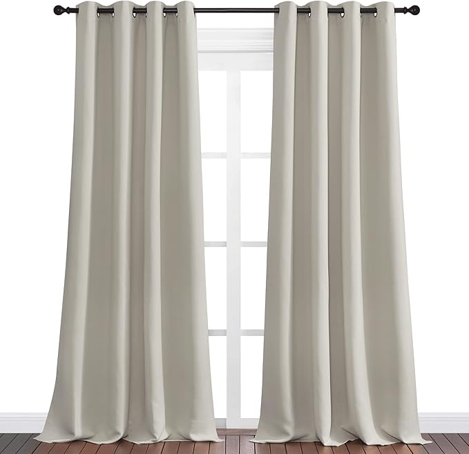 NICETOWN Natural Room Darkening Curtains 96" Long - Image 2